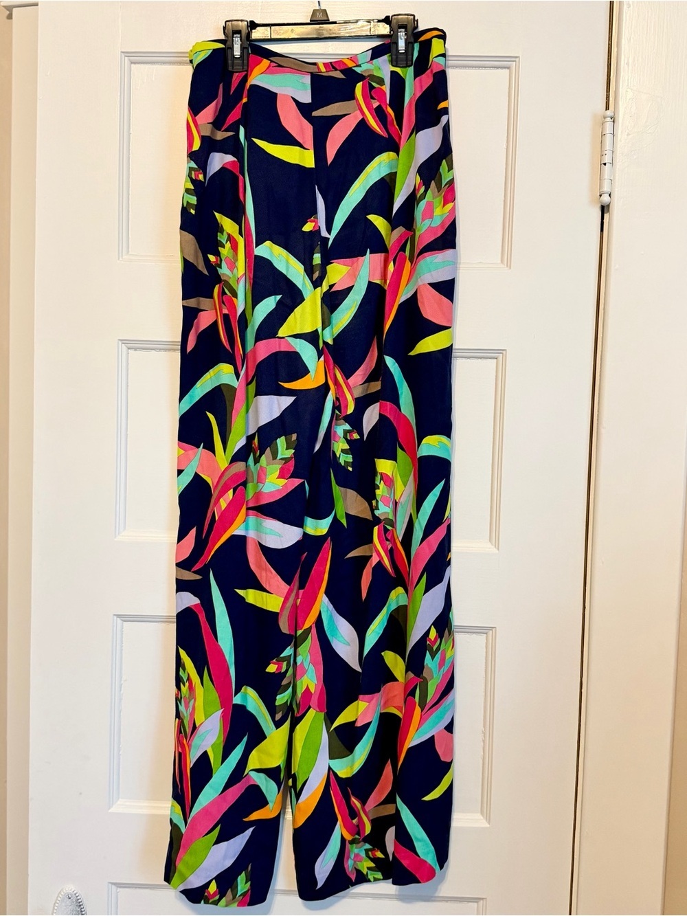 Trina Turk Esteemed Pant Womens Size 6 Tropical Print Wide Leg Palazzo Resort